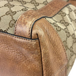 Gucci Beige/Brown Leather GG Satchel Two-Way Bag