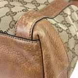 Gucci Beige/Brown Leather GG Satchel Two-Way Bag