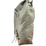 Balenciaga Grey Lambskin Day Moto Hobo Bag