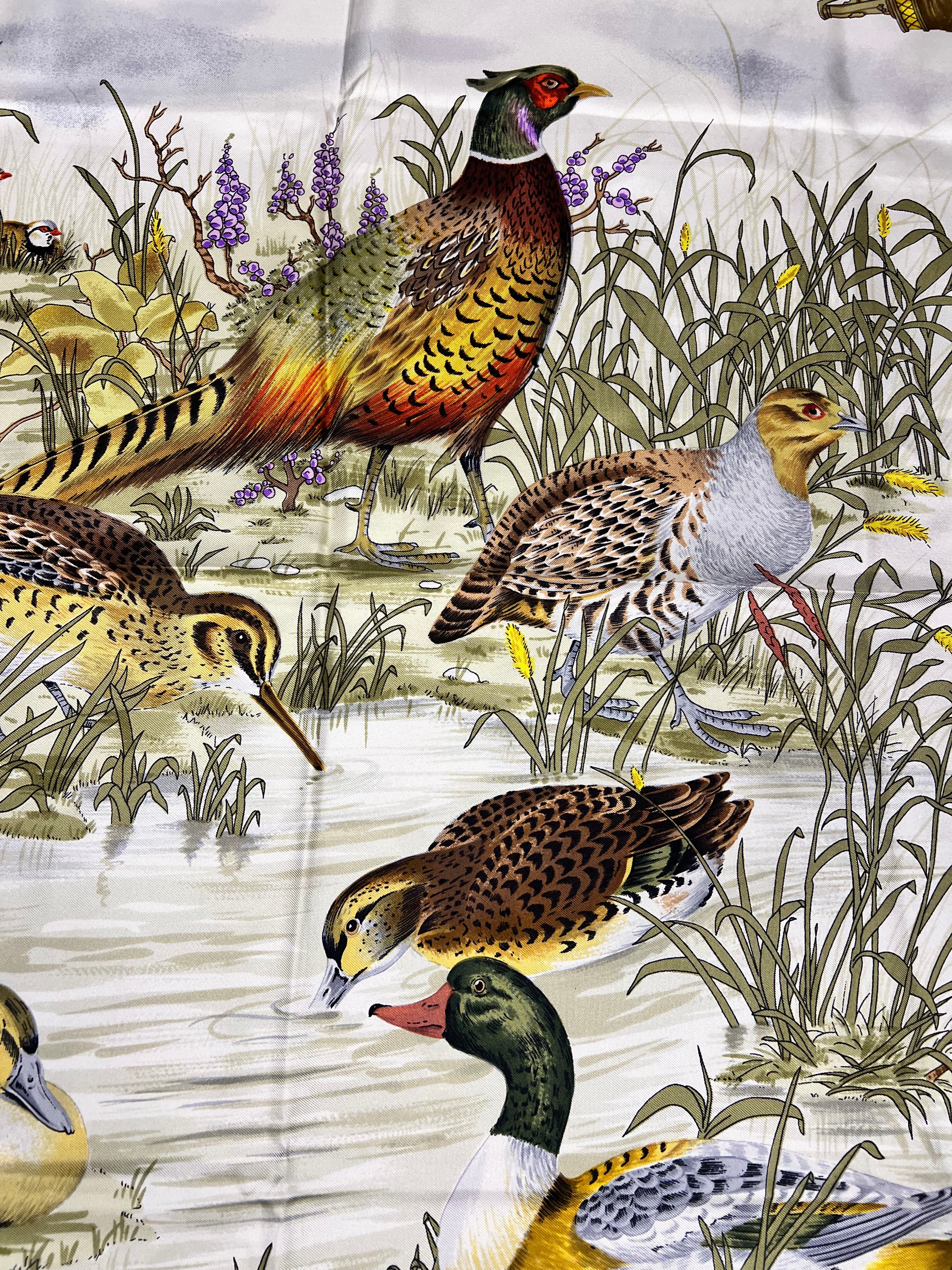Gucci Vintage Silk Bird Bath Scarf