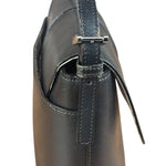 Burberry Vintage Black Leather Flap Shoulder Bag