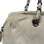 Chanel Cream Chevron Leather Outdoor Ligne Shoulder Bags  2005