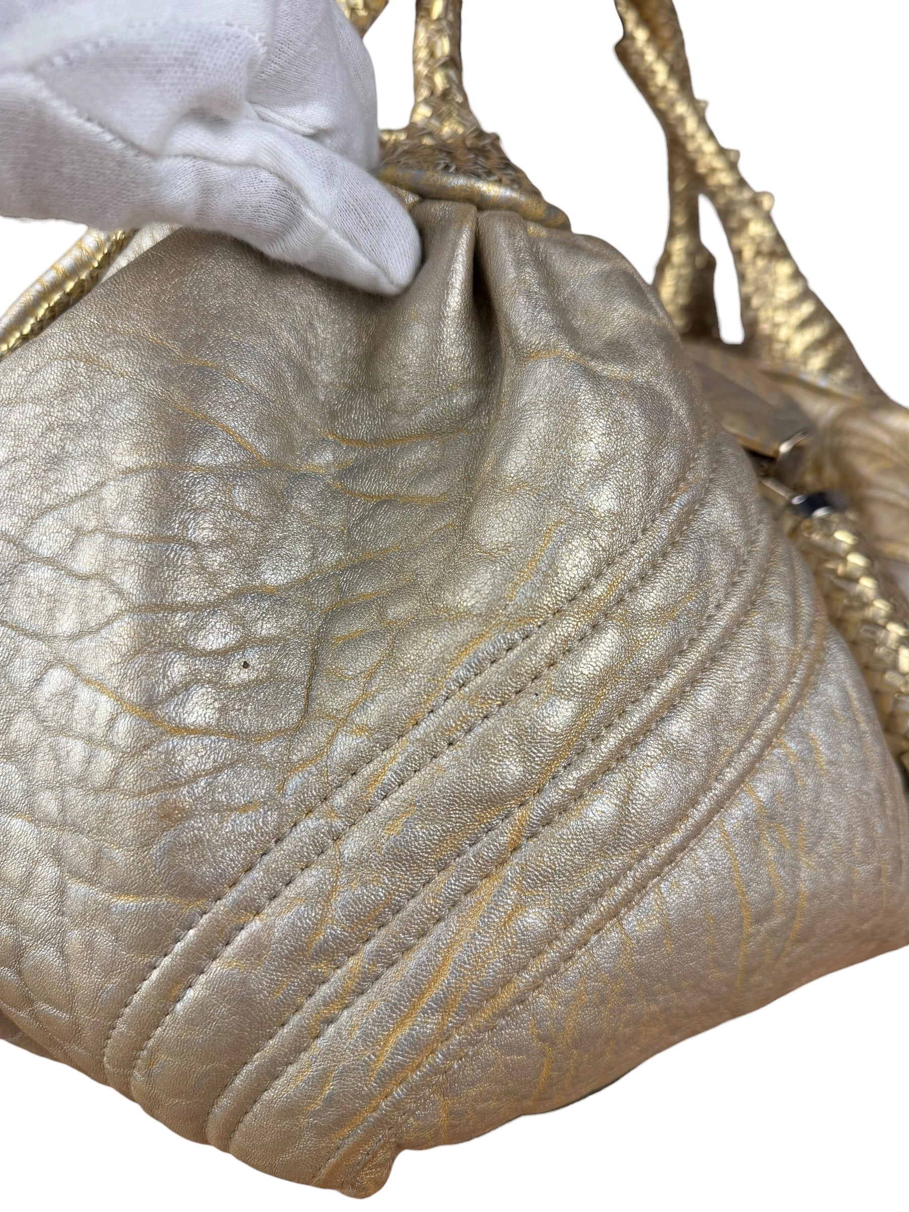 Fendi Metallic Gold Spy Shoulder Bag