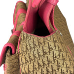Christian Dior Vintage Pink Leather Trim Diorssimo Street Chic Shoulder Bag