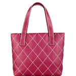 Chanel Vintage Pink Leather Wild Stitch Surpique Tote Bag