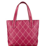 Chanel Vintage Pink Leather Wild Stitch Surpique Tote Bag