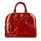 Louis Vuitton Red Vernis Alma MM Handbag