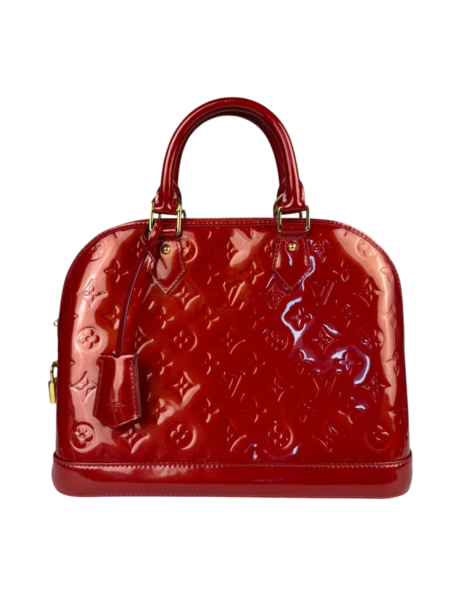 Louis Vuitton Red Vernis Alma MM Handbag