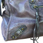 Balenciaga Vintage Purple Classic Motorcycle City Bag
