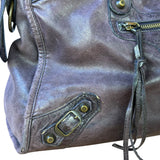 Balenciaga Vintage Purple Classic Motorcycle City Bag
