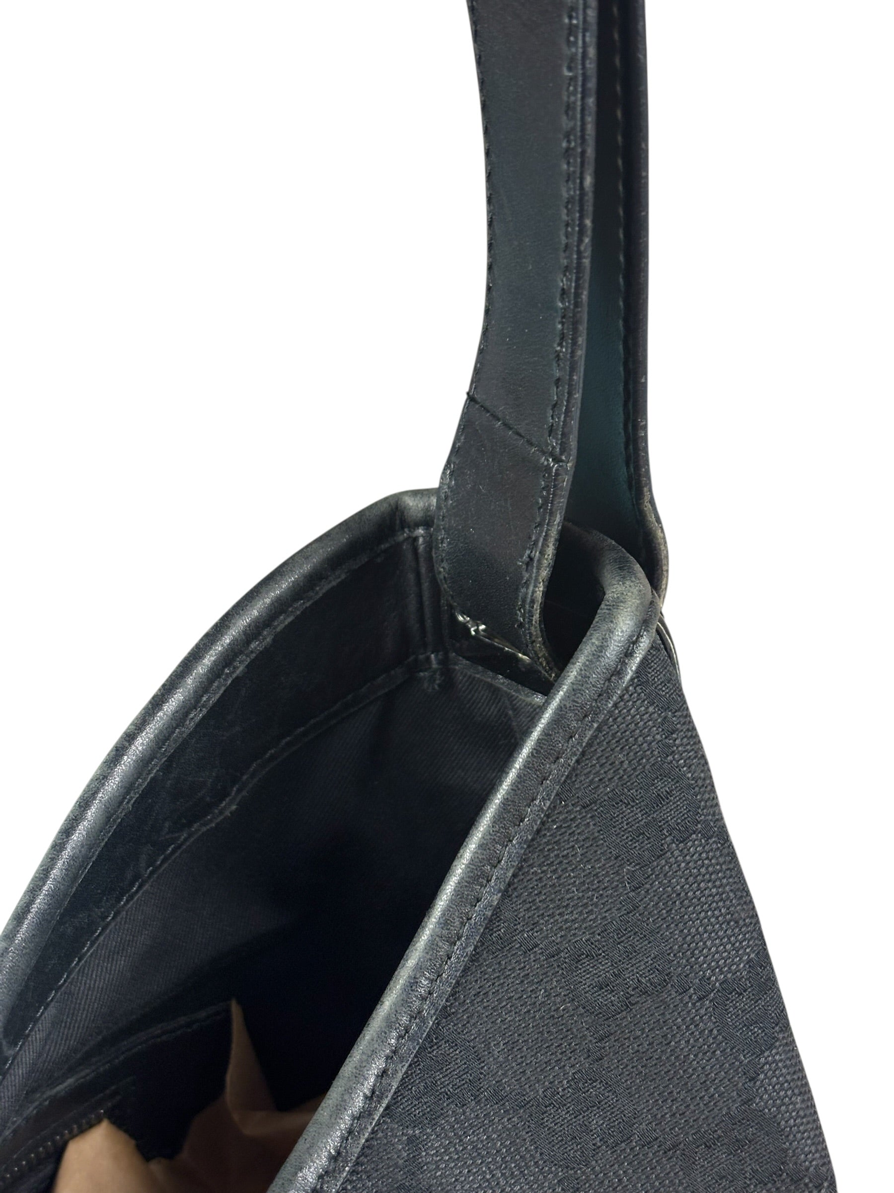 Gucci Trim Leather GG Monogram Jackie Hobo Shoulder Bag