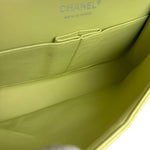 Chanel Yellow Neon Quilted Leather Classic Double Flap Bag 2010