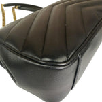 YSL Black Lambskin Matelasse Medium Loulou Shoulder Bag