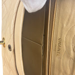 Chanel Beige Quilted CC Vintage Double Flap Bag 90s
