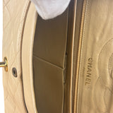 Chanel Beige Quilted CC Vintage Double Flap Bag 90s