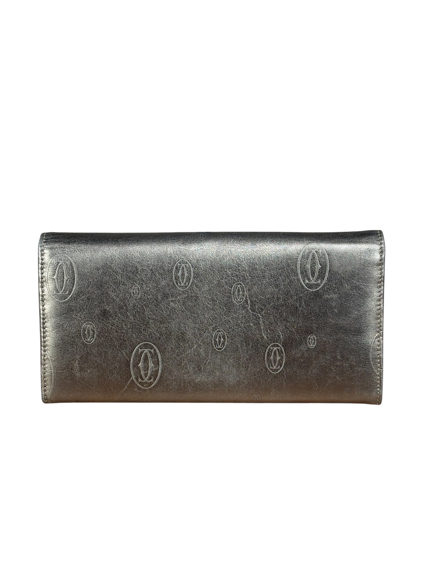 Cartier Vintage Metallic Gold Happy Birthday Continental Wallet