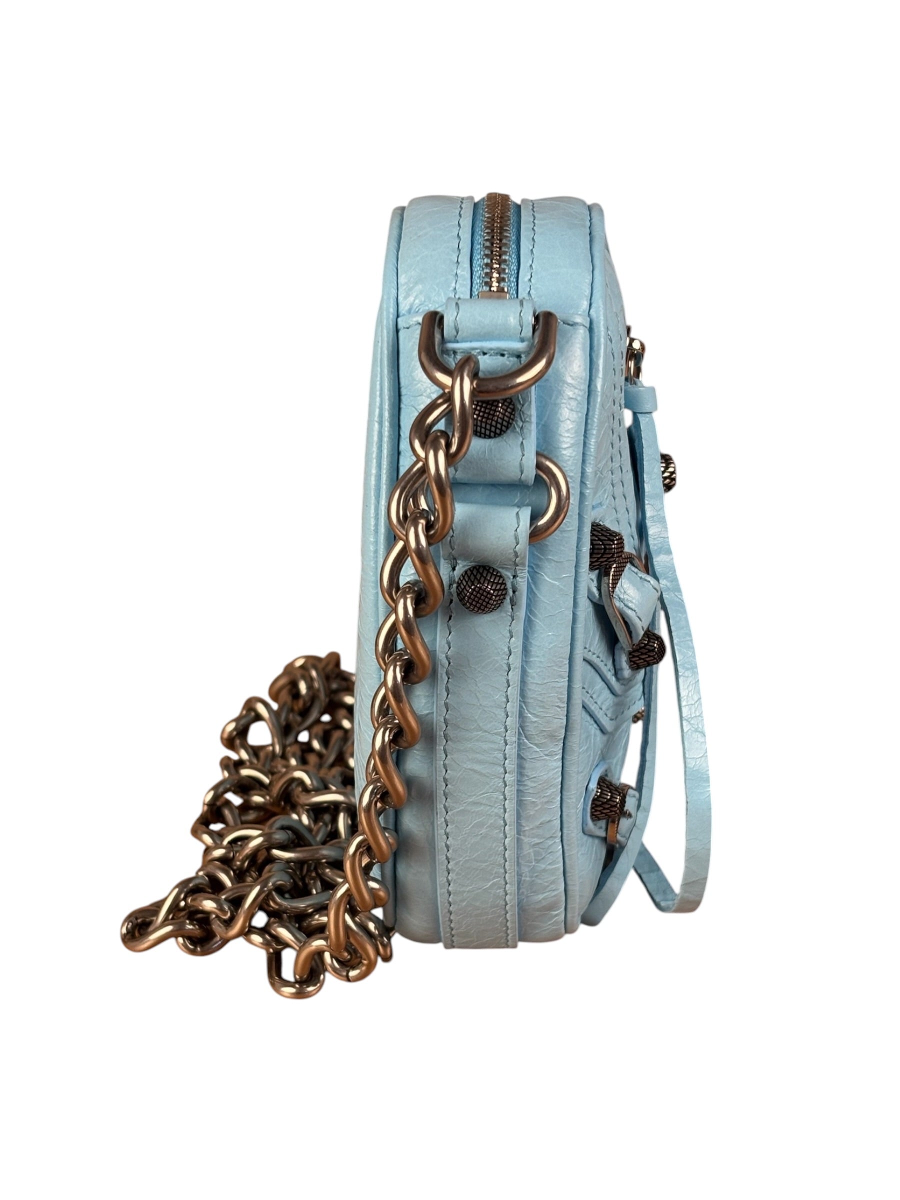 Balenciaga Light Blue Le Cagole Heart Mini Bag