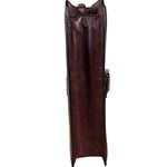 Prada Enameled Metal Triangle Brown Shoulder Bag
