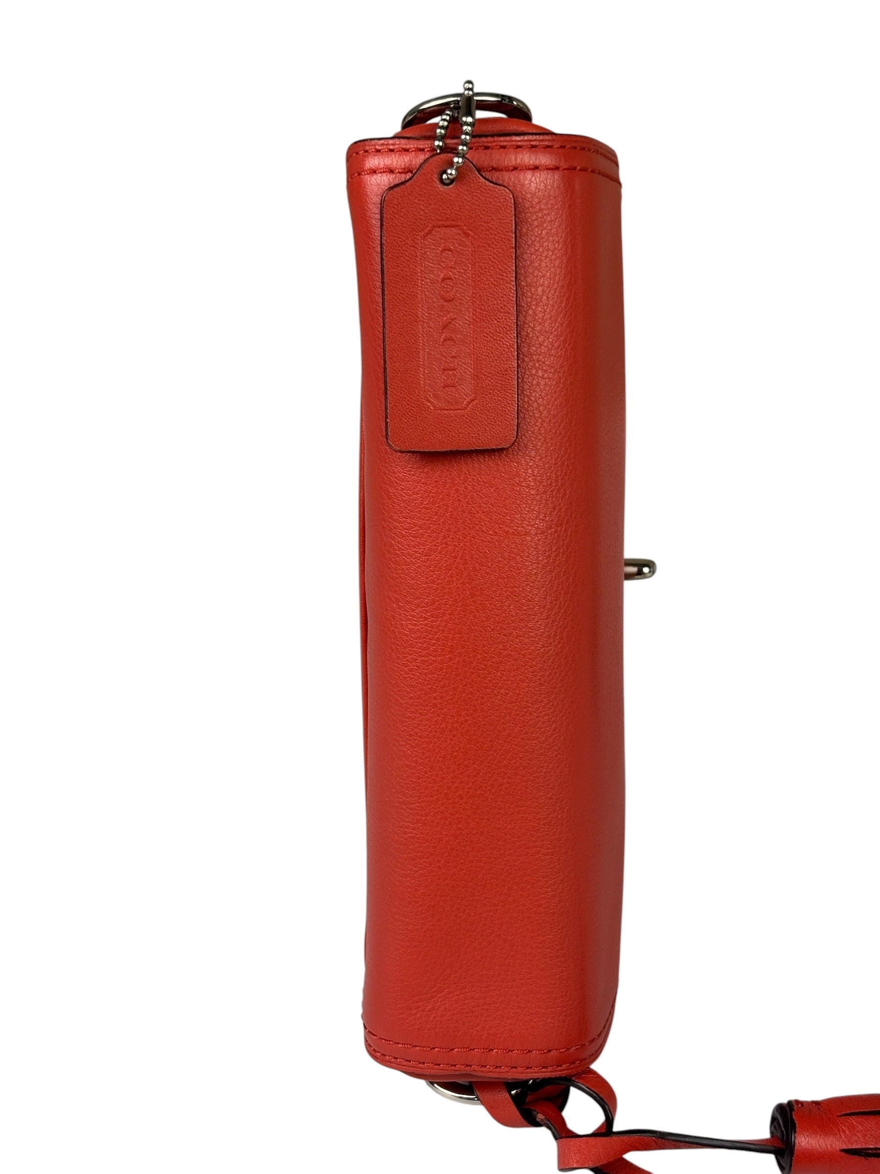 Coach Coral Red Leather Legacy Penny Shoulder Bag
