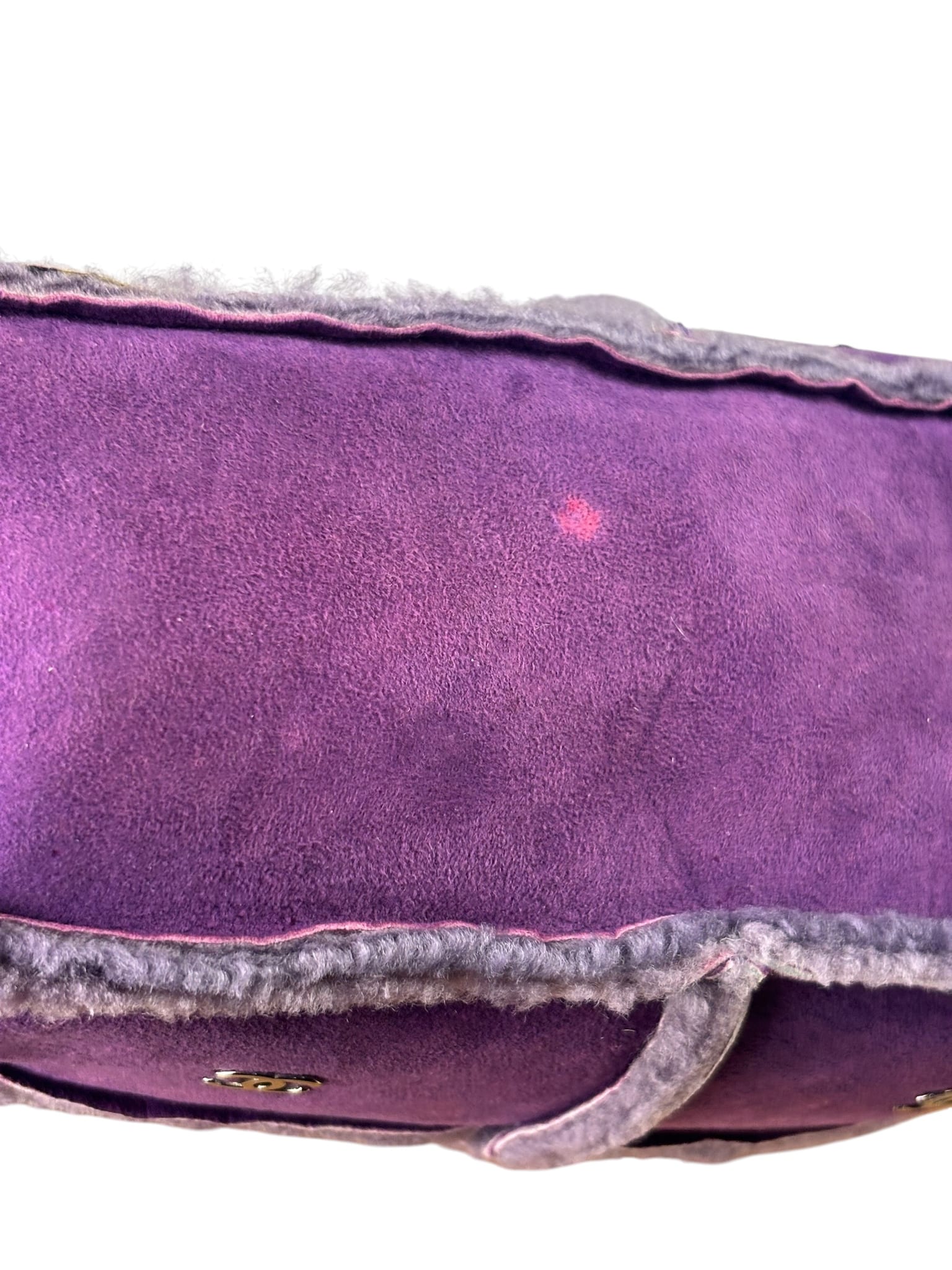 Chanel Vintage Purple Shearling/Suede Patchwork Shoulder Bag 2000