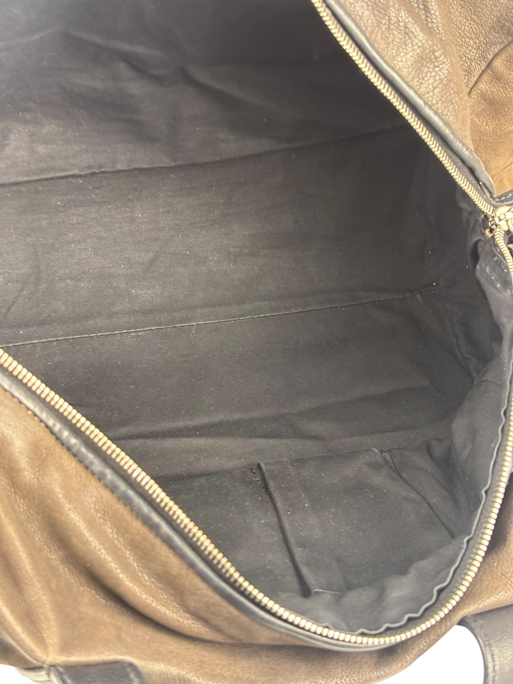Celine Brown/Black Leather Bowling Bag