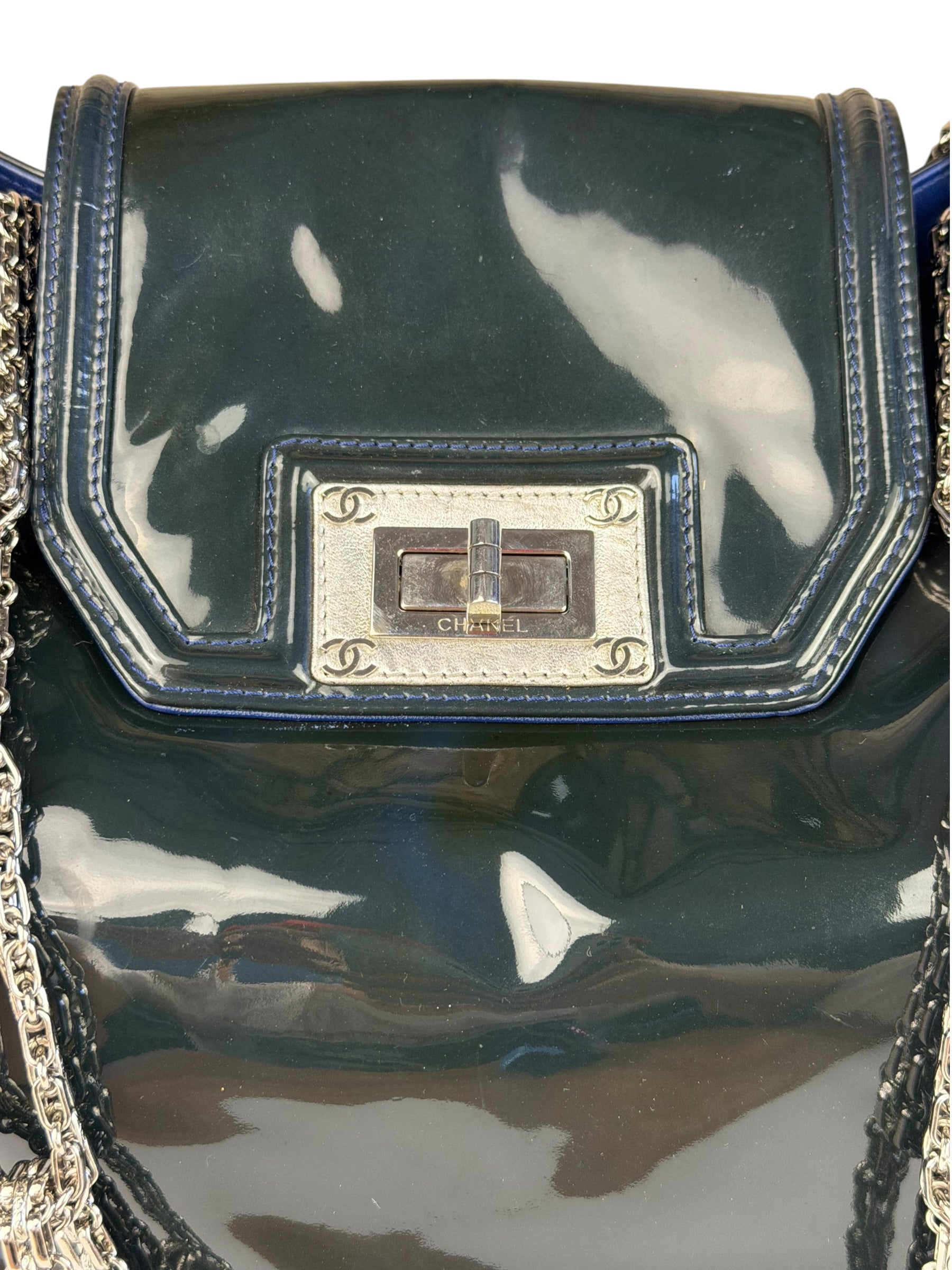 Chanel Green Patent Lambskin Reissue Venetian Mademoiselle Chain Flap Bag 2008