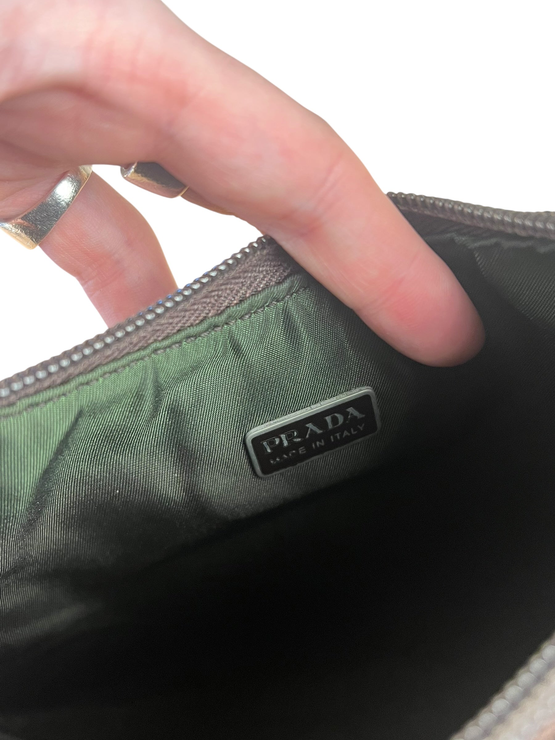 Prada Vintage Dark Grey Wool Pochette