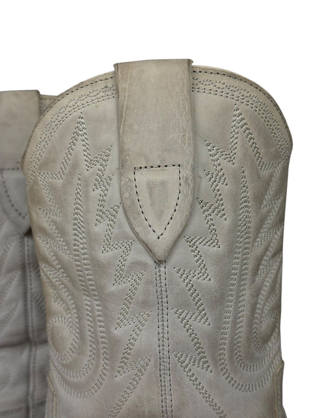 Isabel Marant White Distress Leather Western Boots