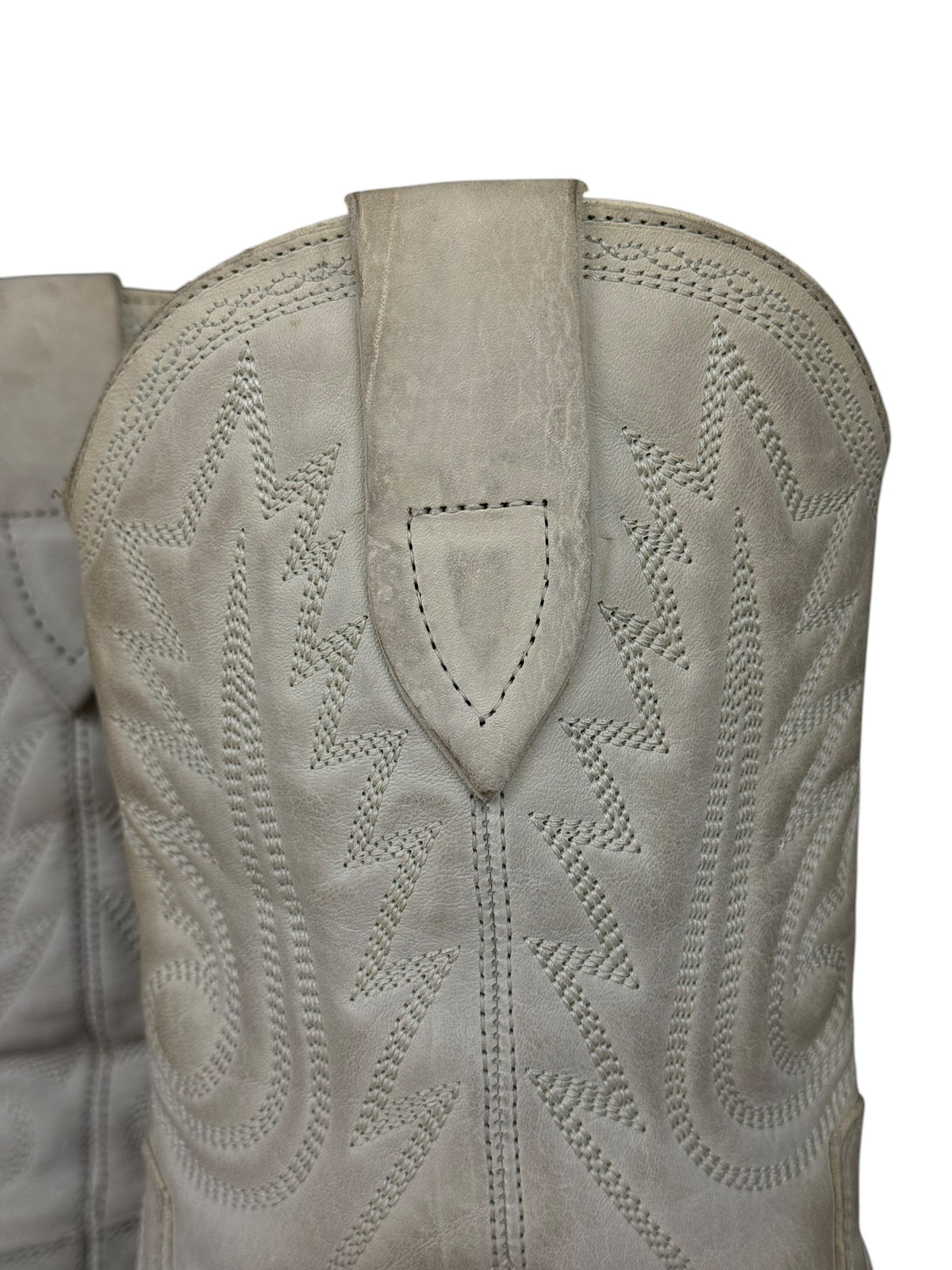 Isabel Marant White Distress Leather Western Boots