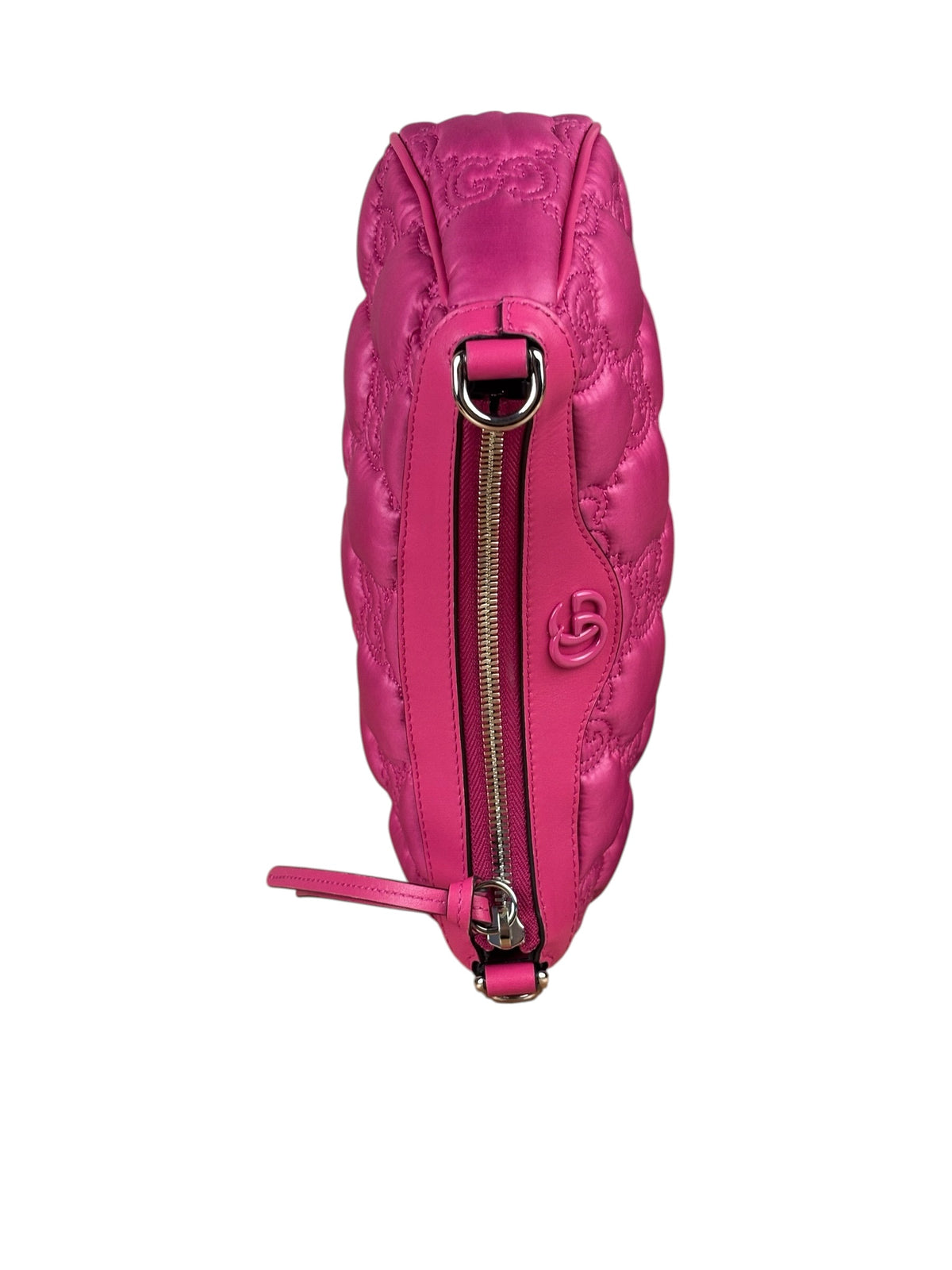 Gucci Pink Leather Trim/Nylon GG Matelasse Shoulder Bag