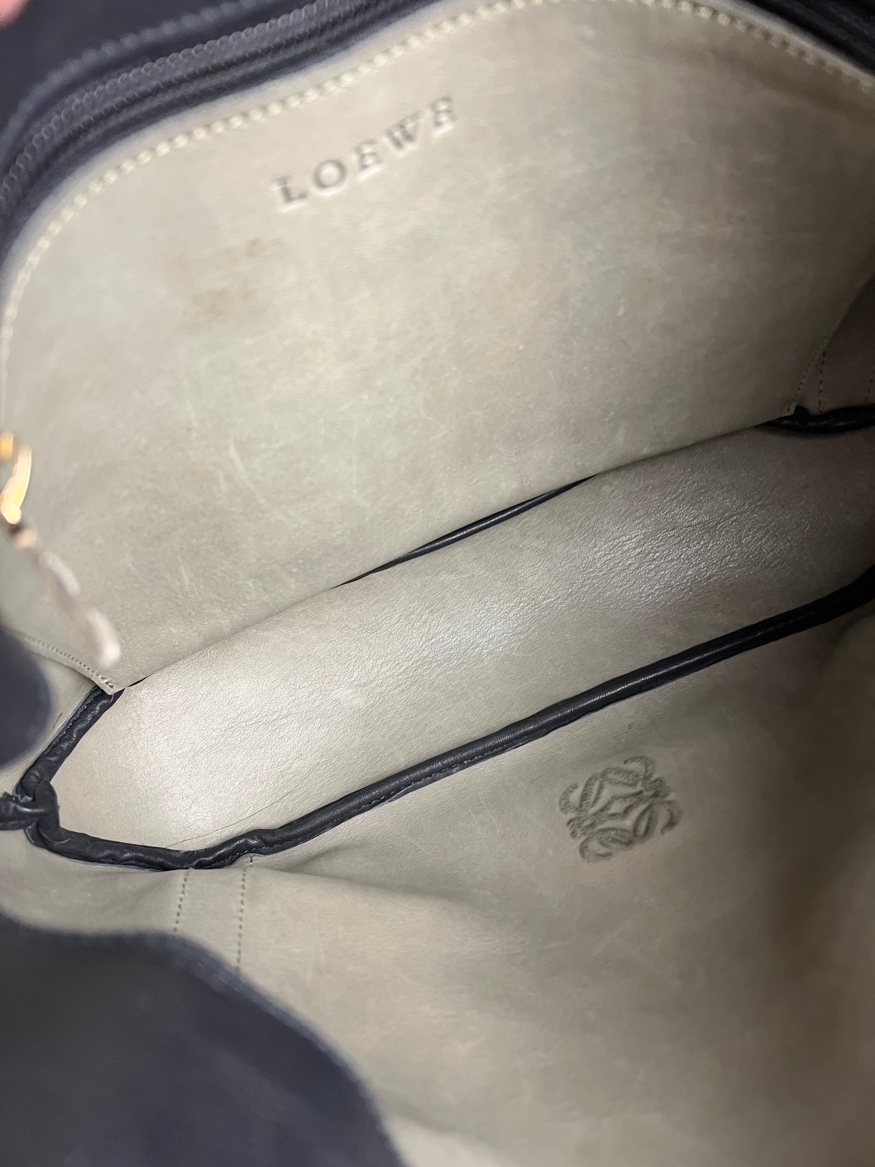 Loewe Suede Anagram Shoulder Tote Olive