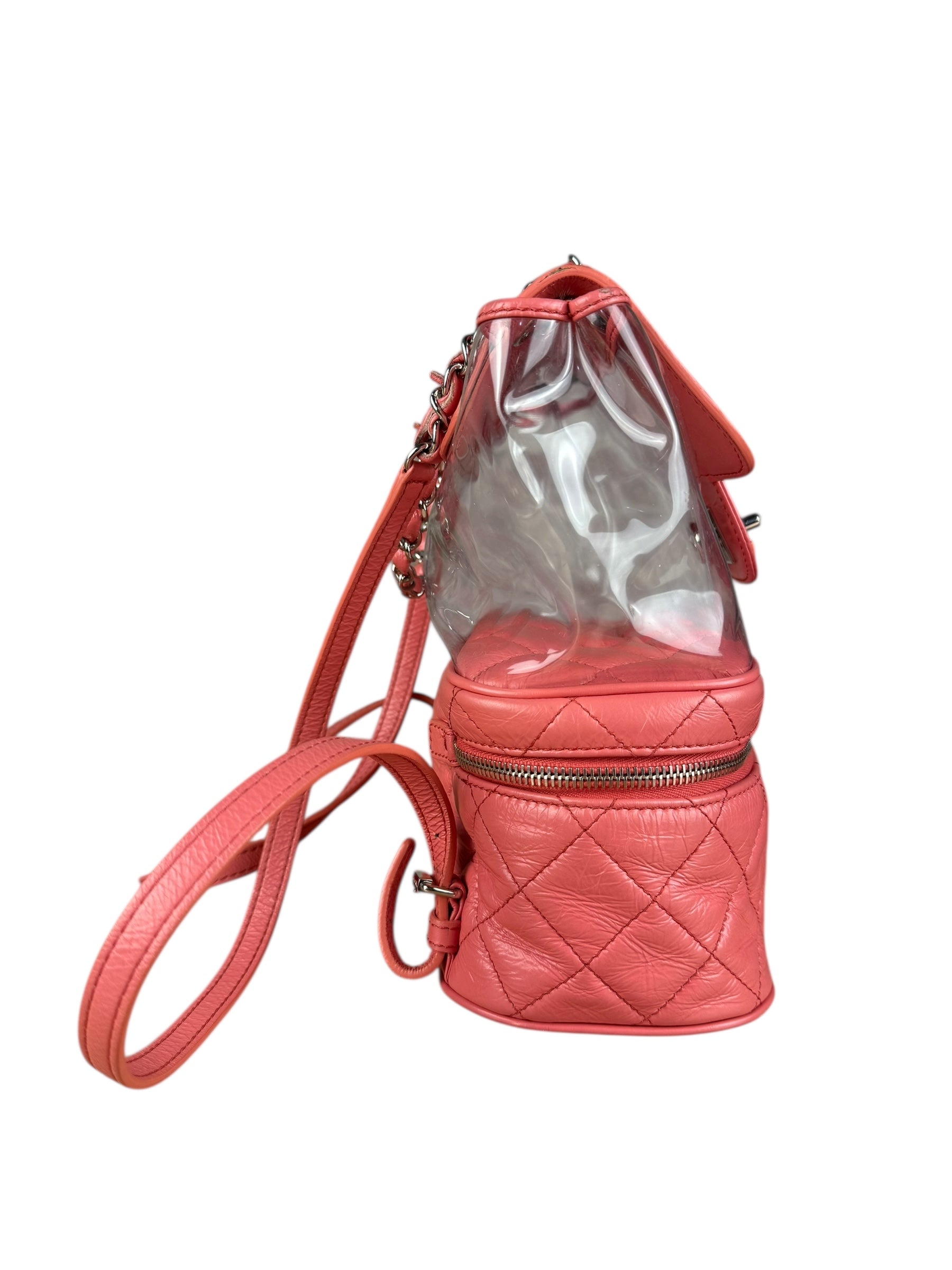 Chanel 2018 Pink Quilted PVC Vanity Zip Backpack