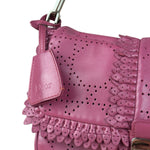 Christian Dior Purple Ruffle Leather New Lock Flap Bag