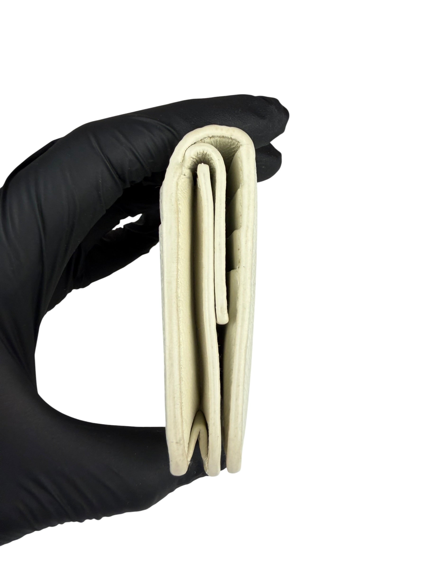 Balenciaga White Leather Cash Mini Wallet