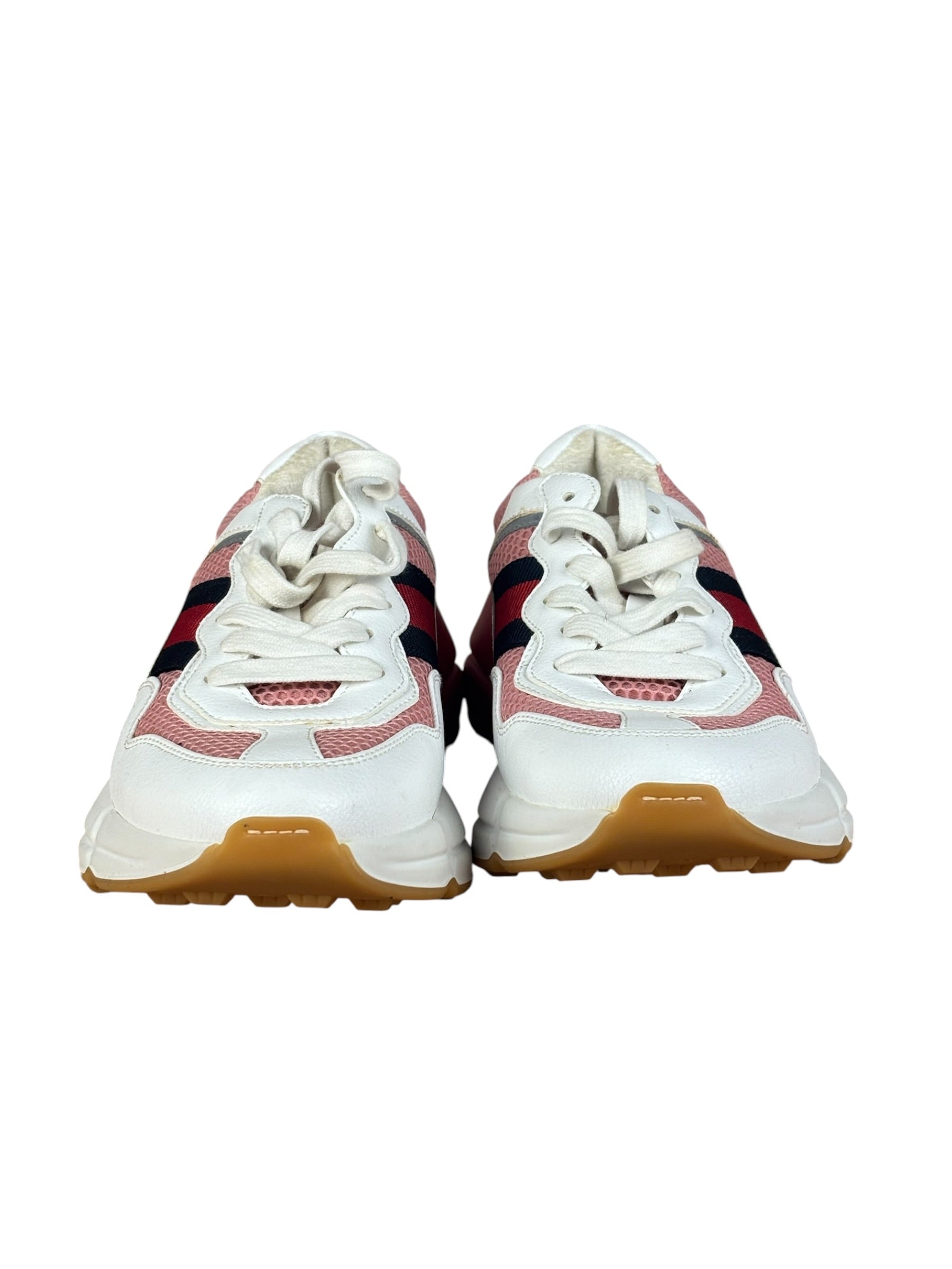 Gucci White Pink Reflective Mesh/Leather Chunky Sneaker