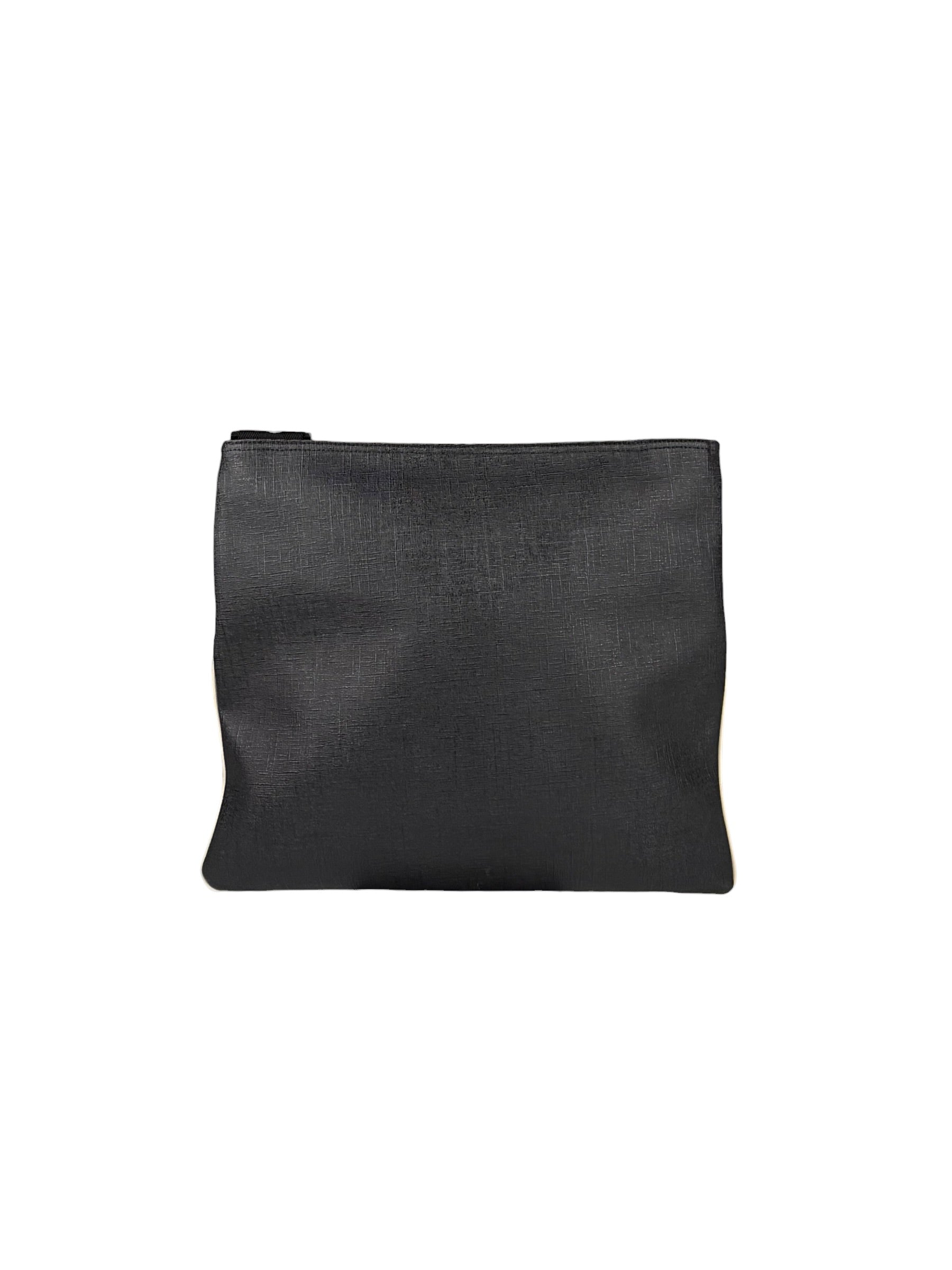 Gucci Vintage Black Leather Flat Messenger Shoulder Bag