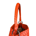 Bottega Veneta Sunset Orange Intrecciato Leather Hobo Tote