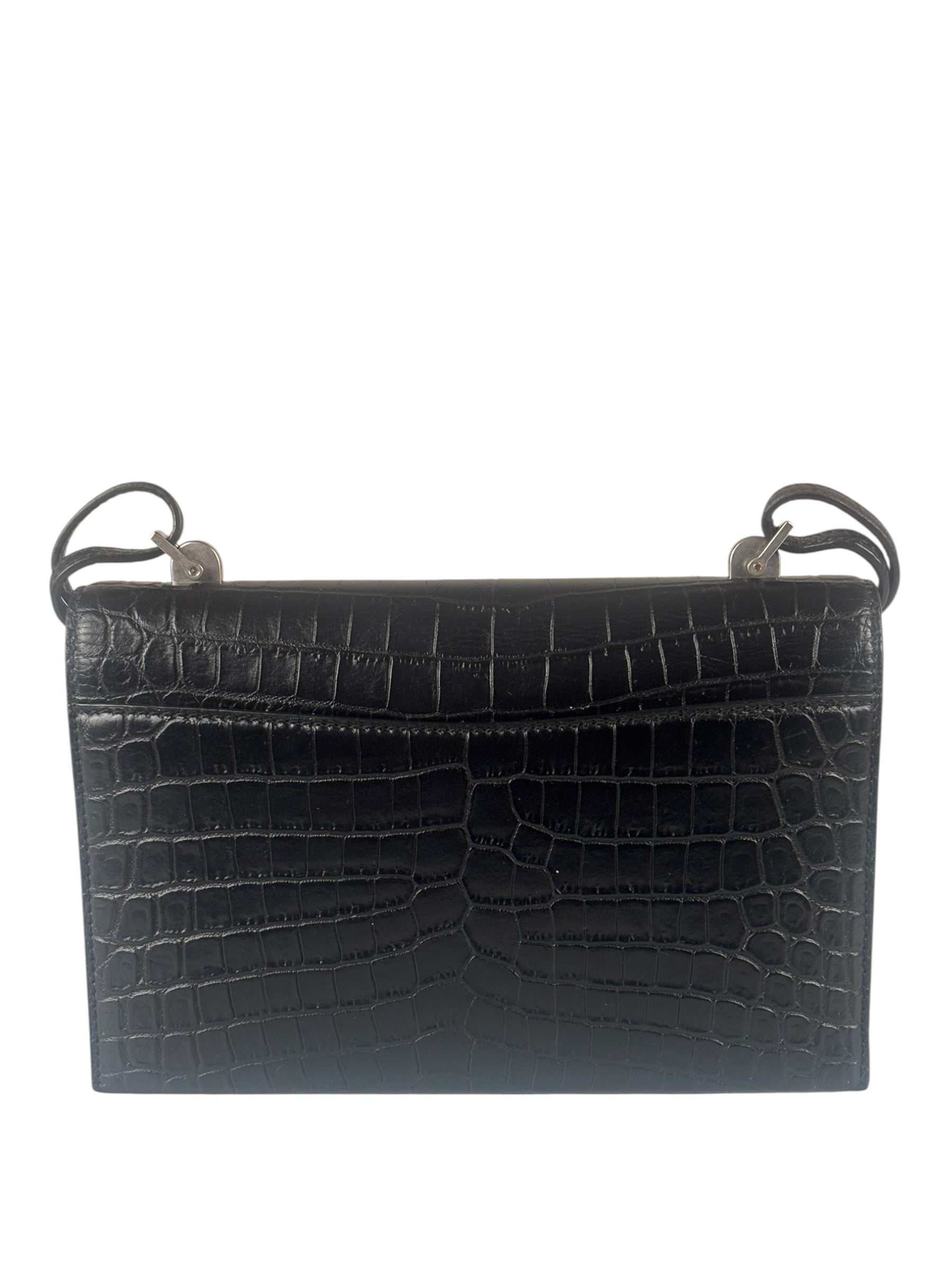 Saint Laurent Black Embossed Babylon Cross Body