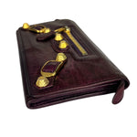 Balenciaga Purple Moto Flap Wallet