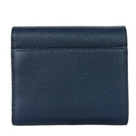 Christian Dior Navy Leather Tri-Fold Compact Wallet