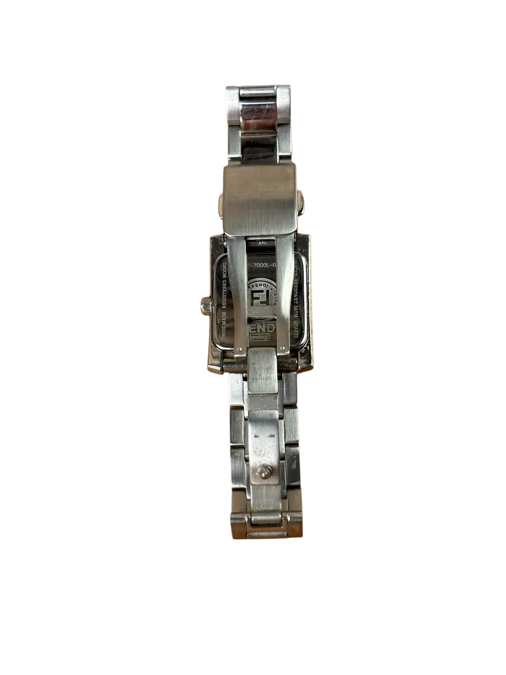 Fendi 7000L Black Dial Tank Stainless Steel Band