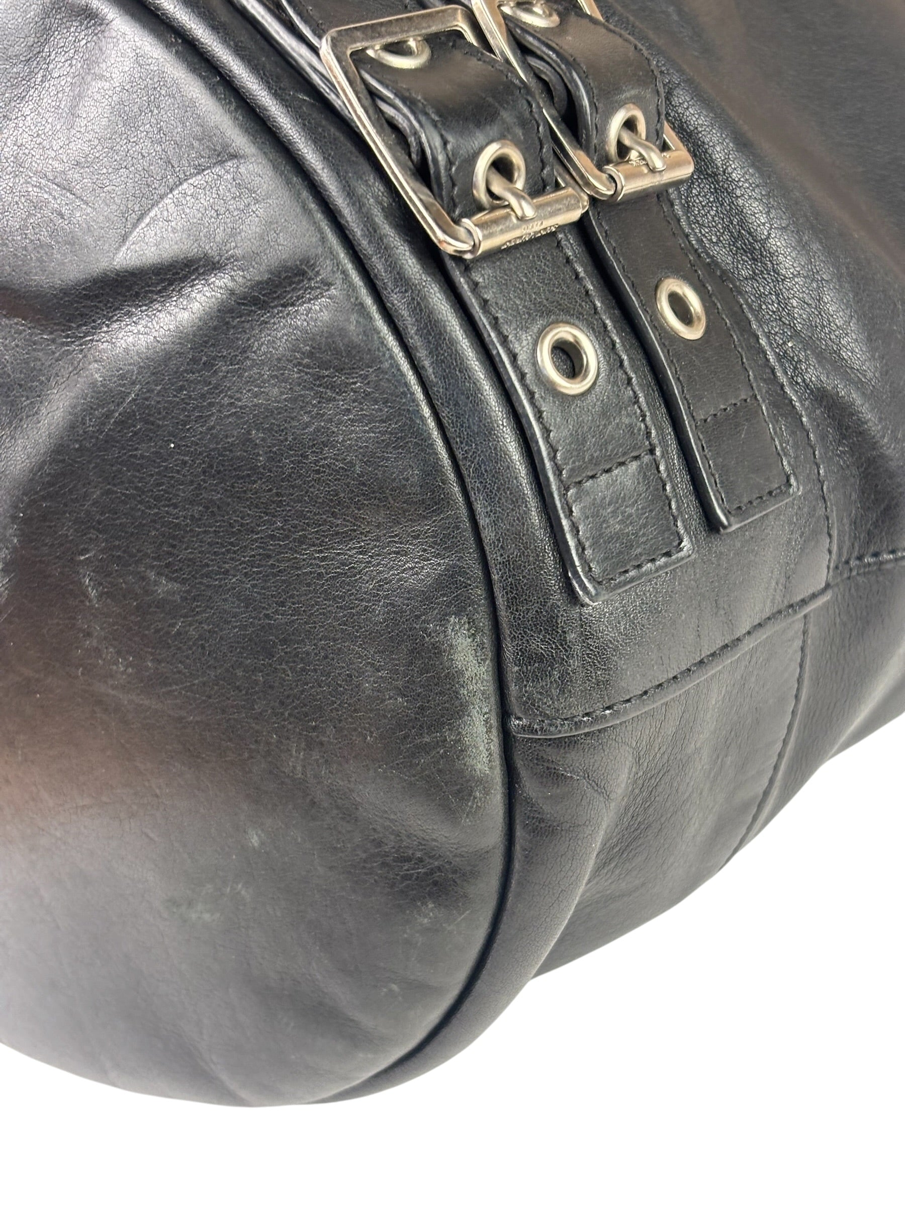 Yves Saint Laurent Black Leather Rider Bucket Bag