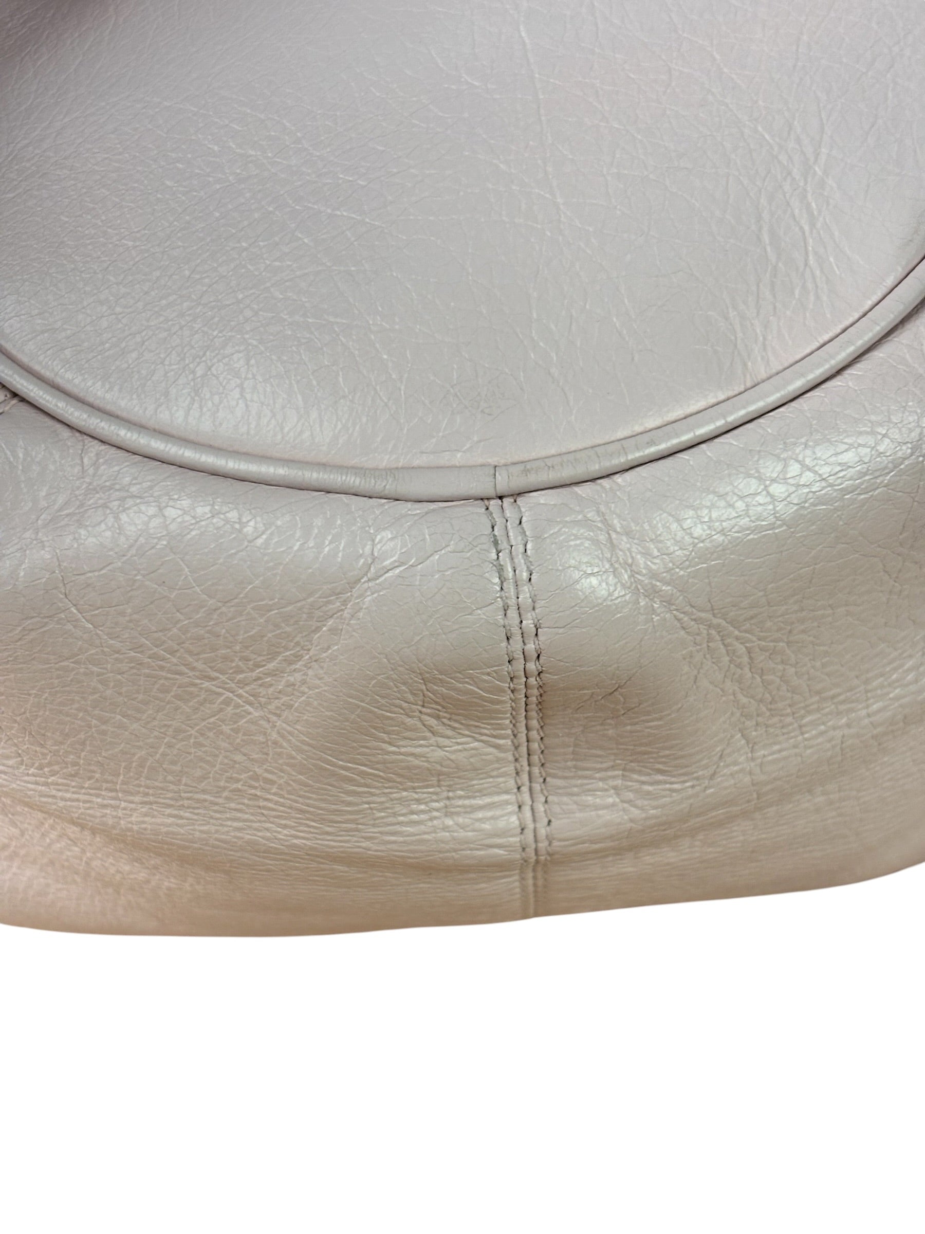 Balenciaga Baby Pink Leather Pompon Moto City 2Way Bucket Bag