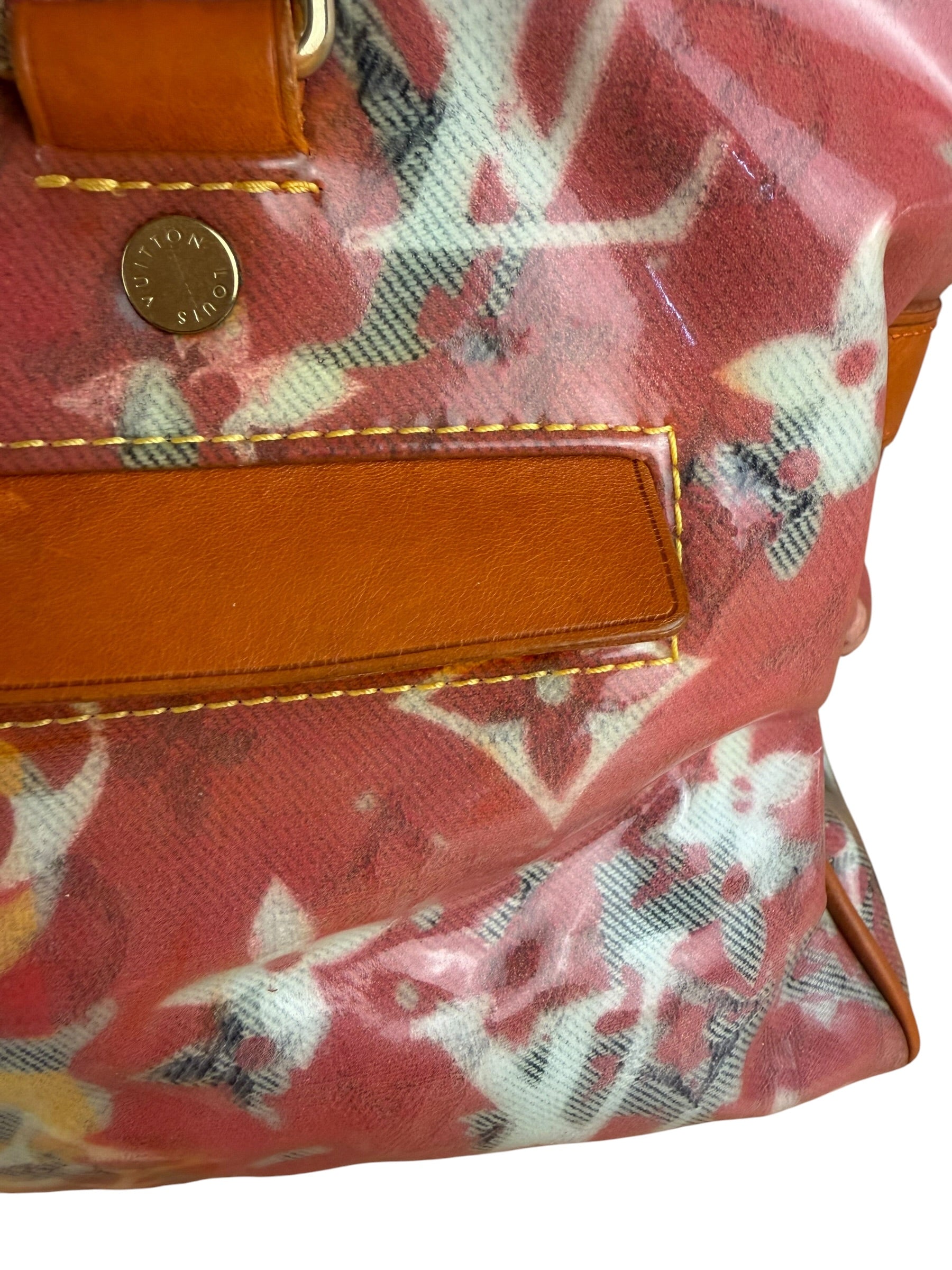 Louis Vuitton Richard Prince Orange Vinyl Canvas Monogram Hand Bag PM