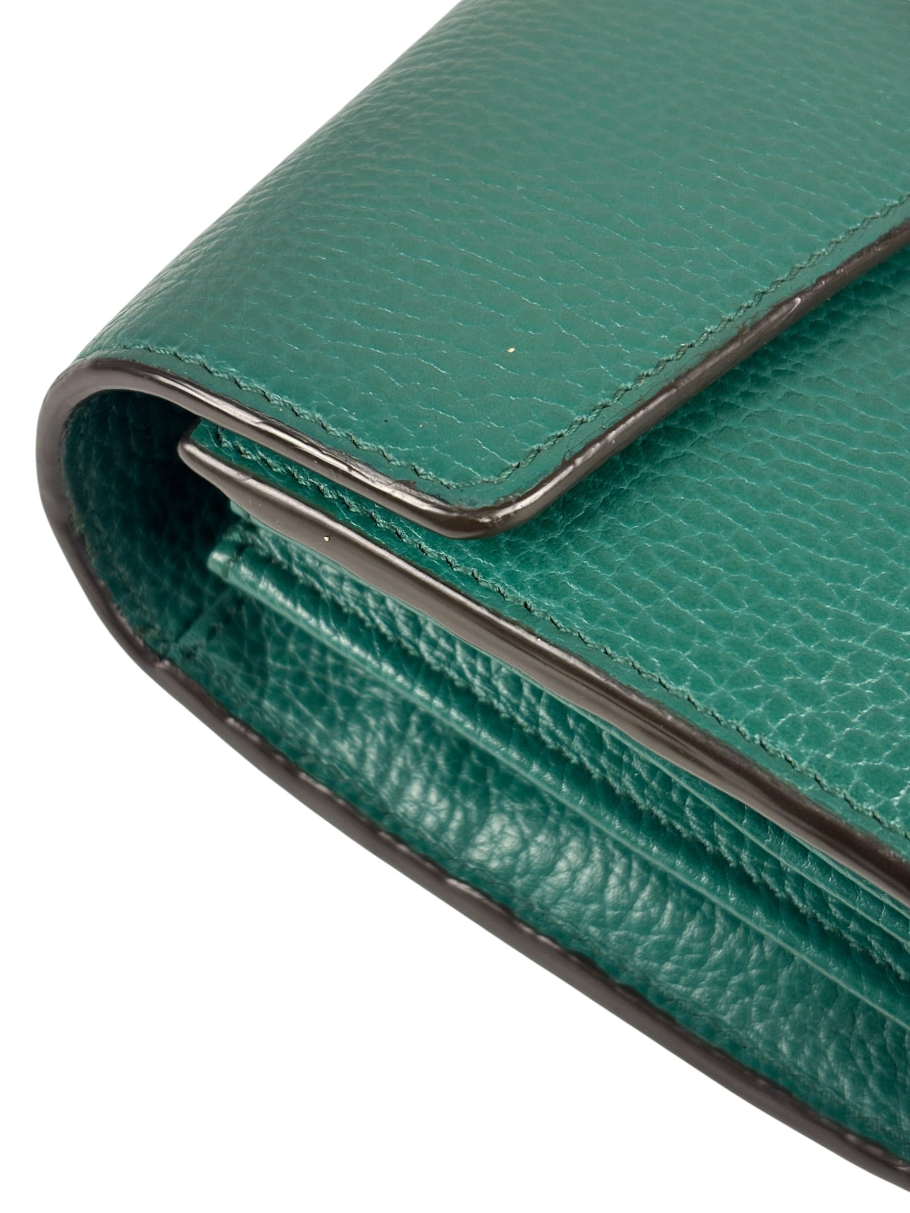 Gucci Green Leather Crystal Embellished Dionysus Chain Bag
