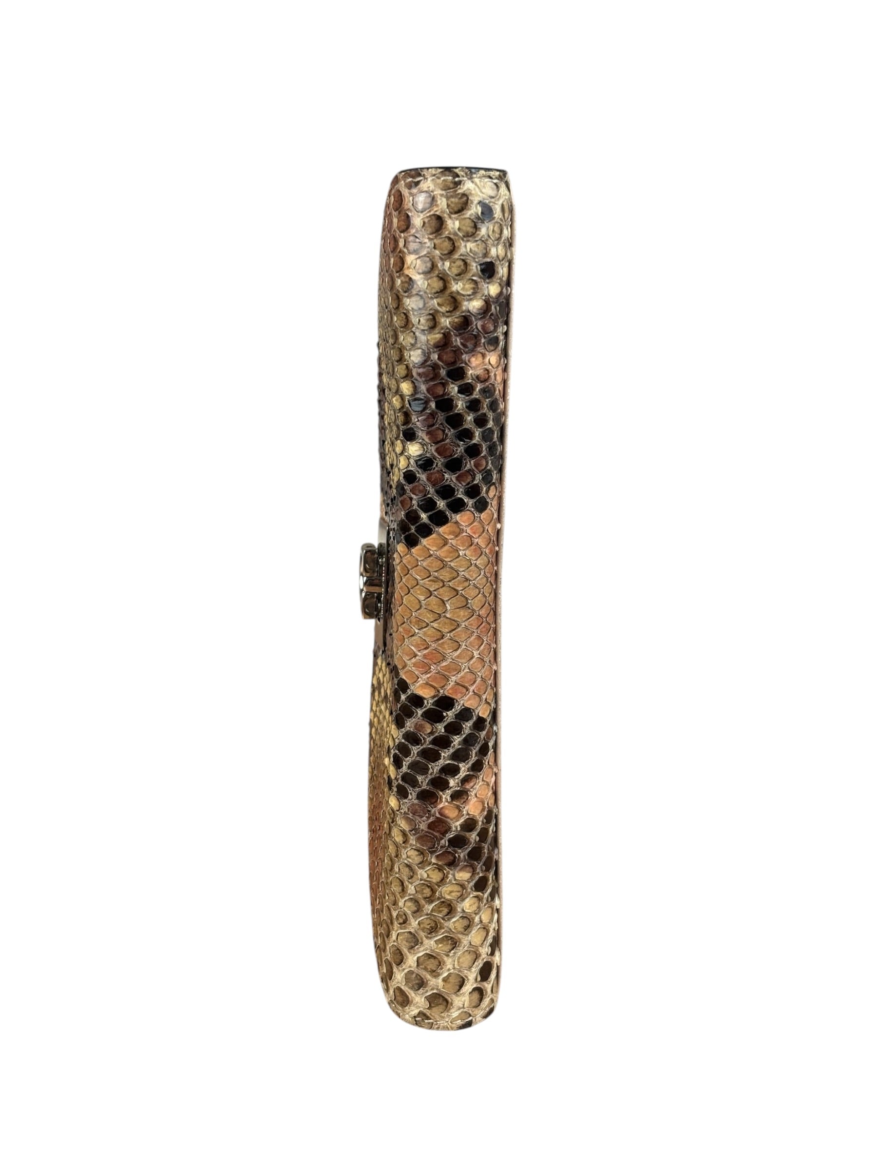 Salvatore Ferragamo Multi-Toned Leather Python Gancini Continental Wallet