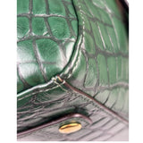 Coach Green Croc-Embossed Ashley Satchel Shoulder Bag