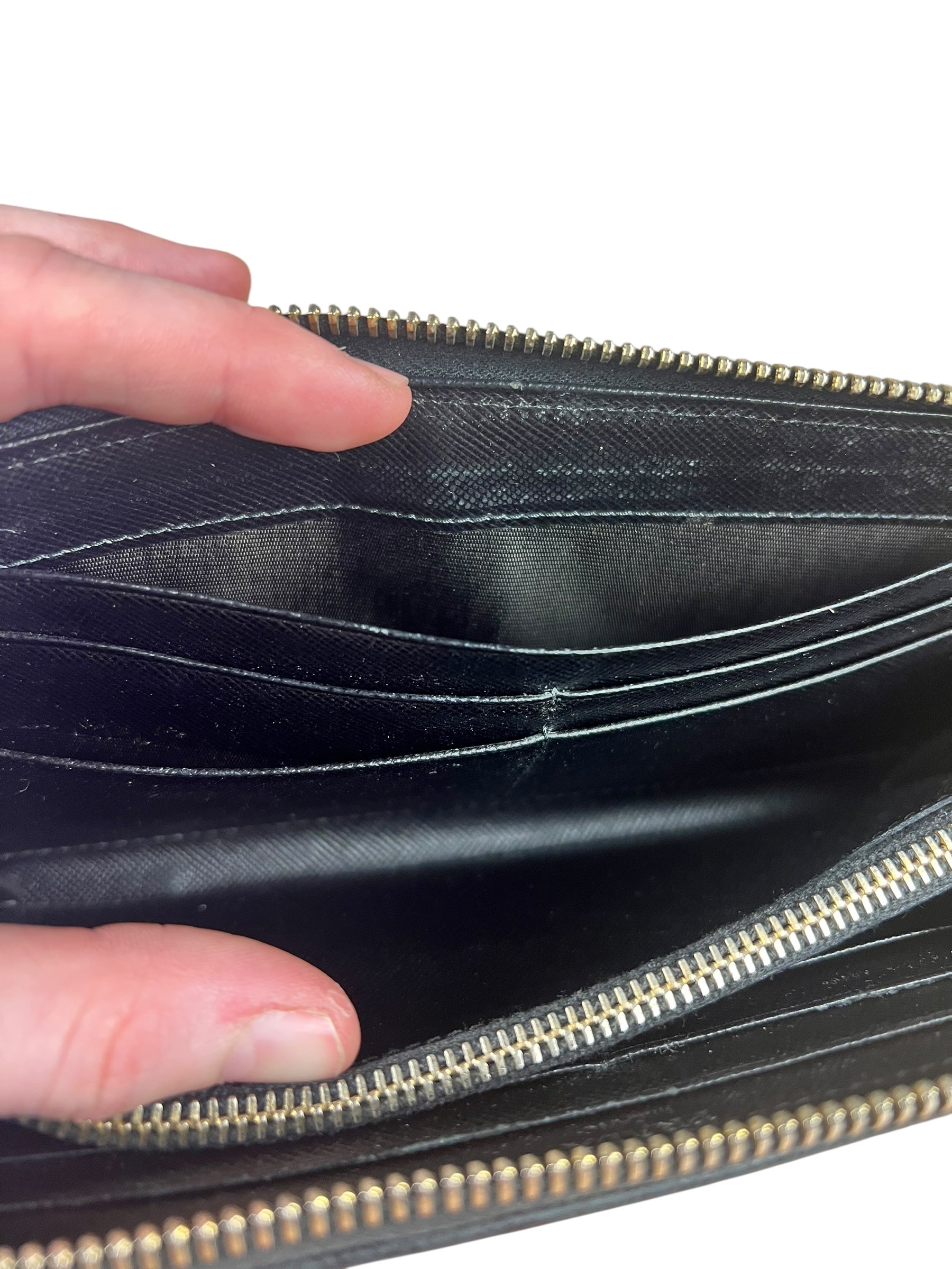 Prada Black Saffiano Leather Long Wallet