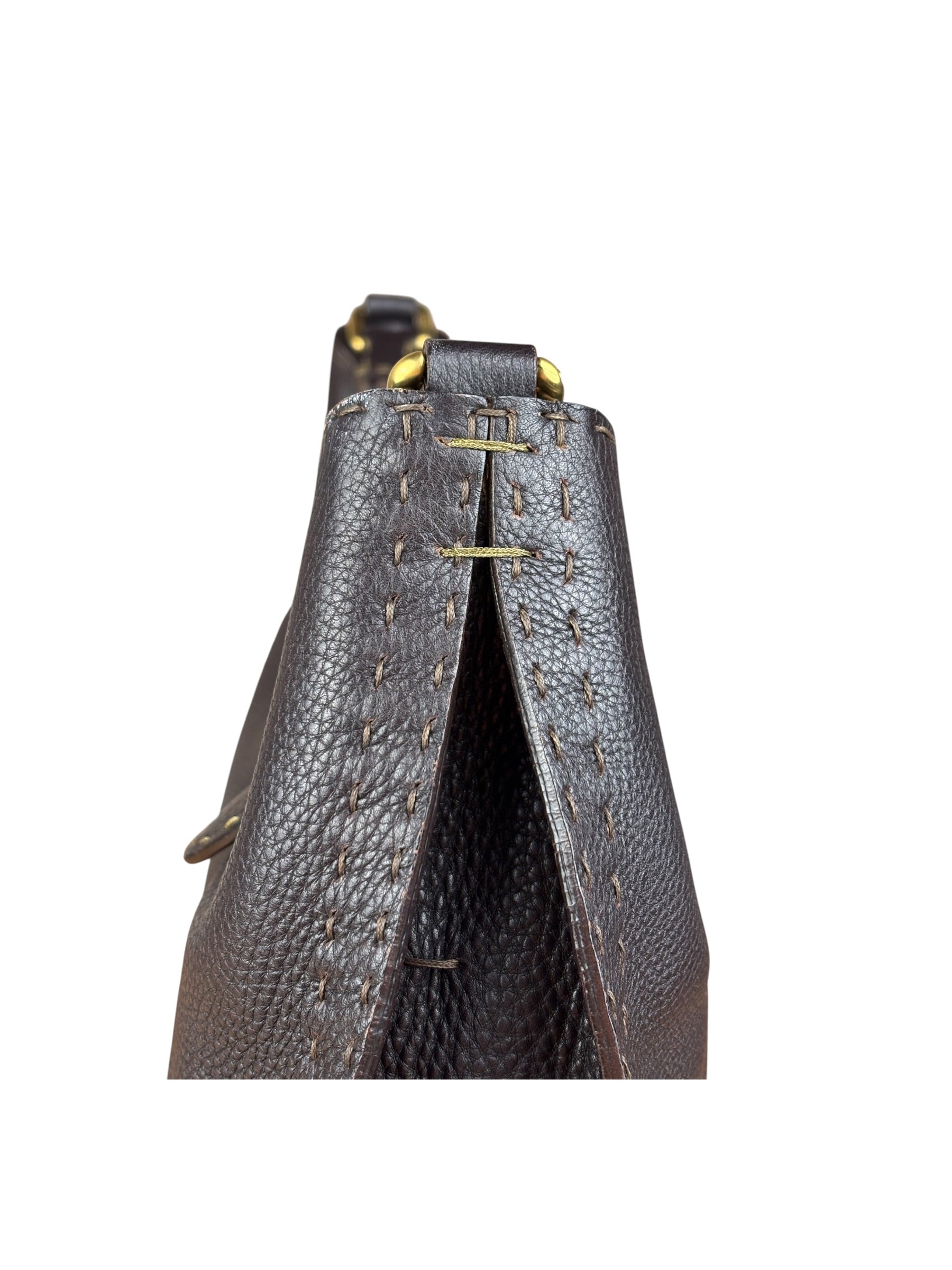 Fendi Brown Selleria Leather Hobo Bag