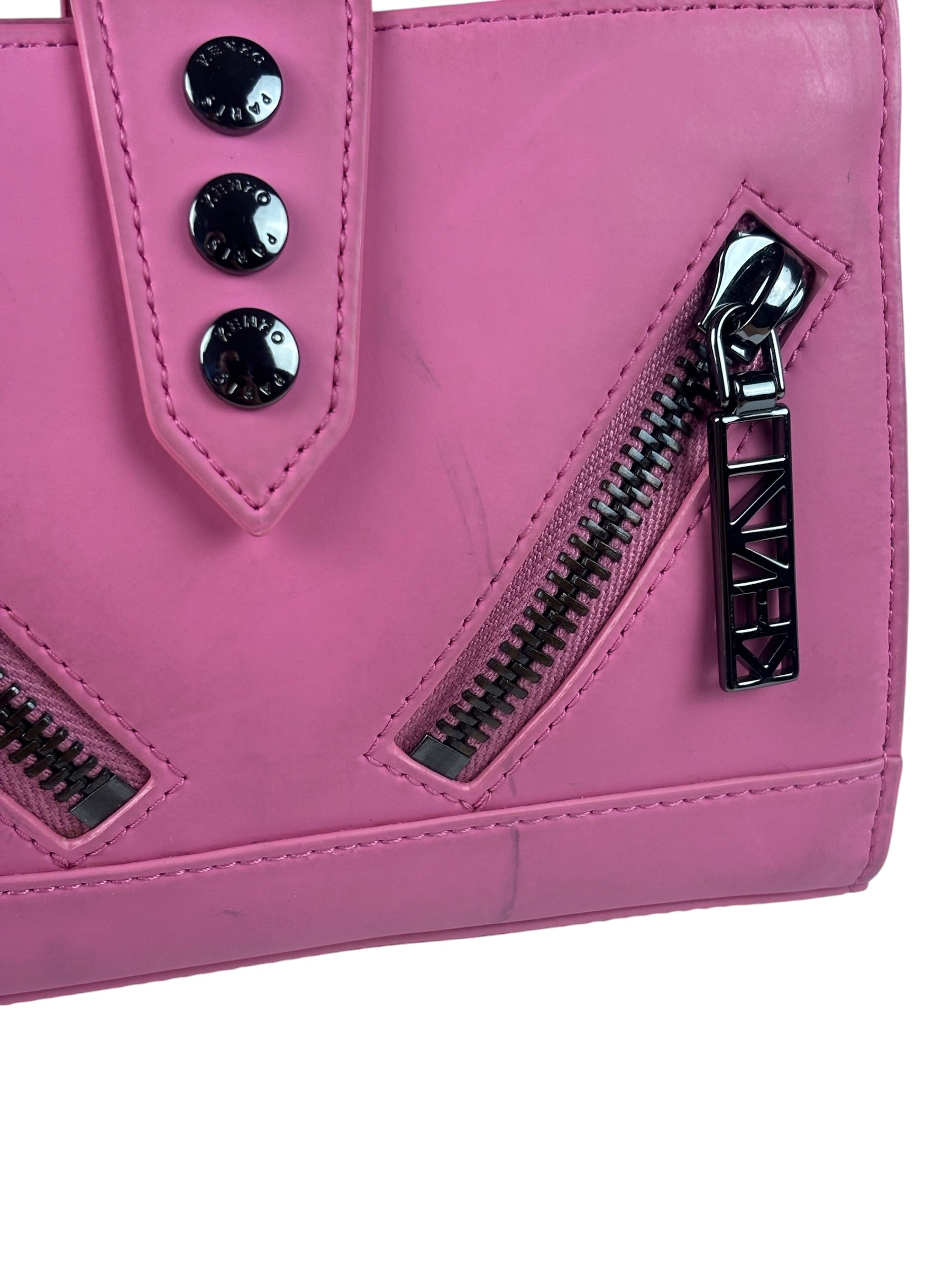 Kenzo Kalifornia Pink Leather Wallet On Chain